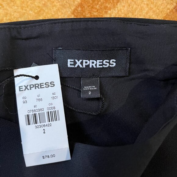 NWT Express Classic Black Pencil Skirt Size 2 - Picture 2 of 2